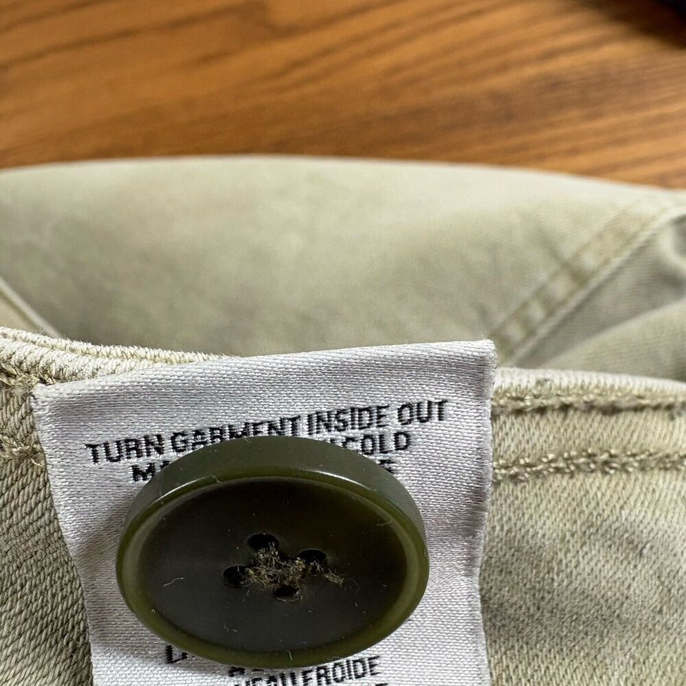 Oat Jeans Womens Size 12/31 Sage Green Cargo Raw Hem Utility Combat Trendy Wide - Picture 10 of 15